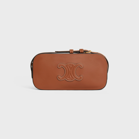 MINI CAMERA SHOULDER BAG CUIR TRIOMPHE IN SMOOTH CALFSKIN TAN - Image 1